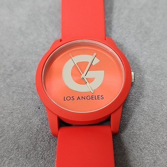 Guess Red Rubber Los Angeles Women's Watch - Picture 1 of 2